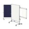 Ghent Partition Mobile 2-Sdd Prcln Whtbrd/Fbrc Blltn Brd, Mag, 46"H x 34"W, Blue NEX223MFP-93 - alternate 3